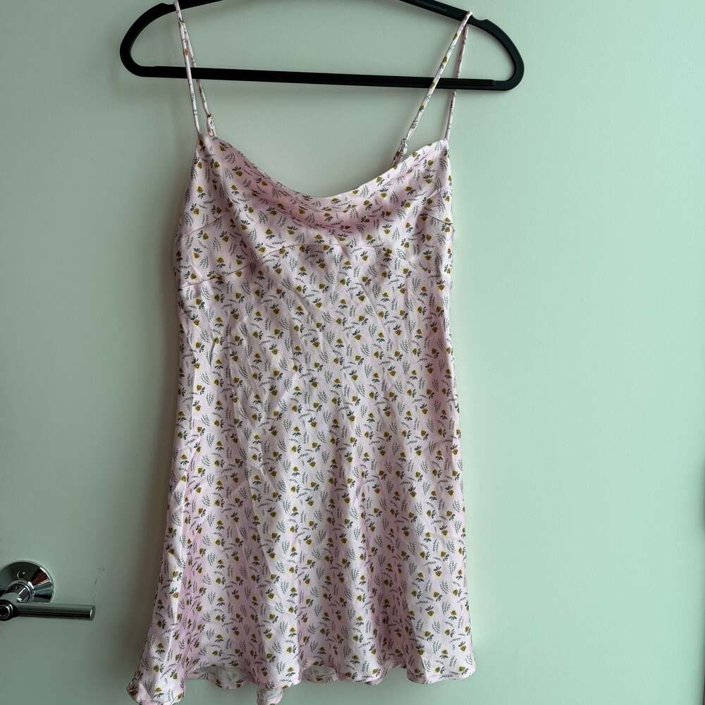 Princess Polly Myron Mini Dress Womens Size 2 Pink Floral Sweetheart Neck